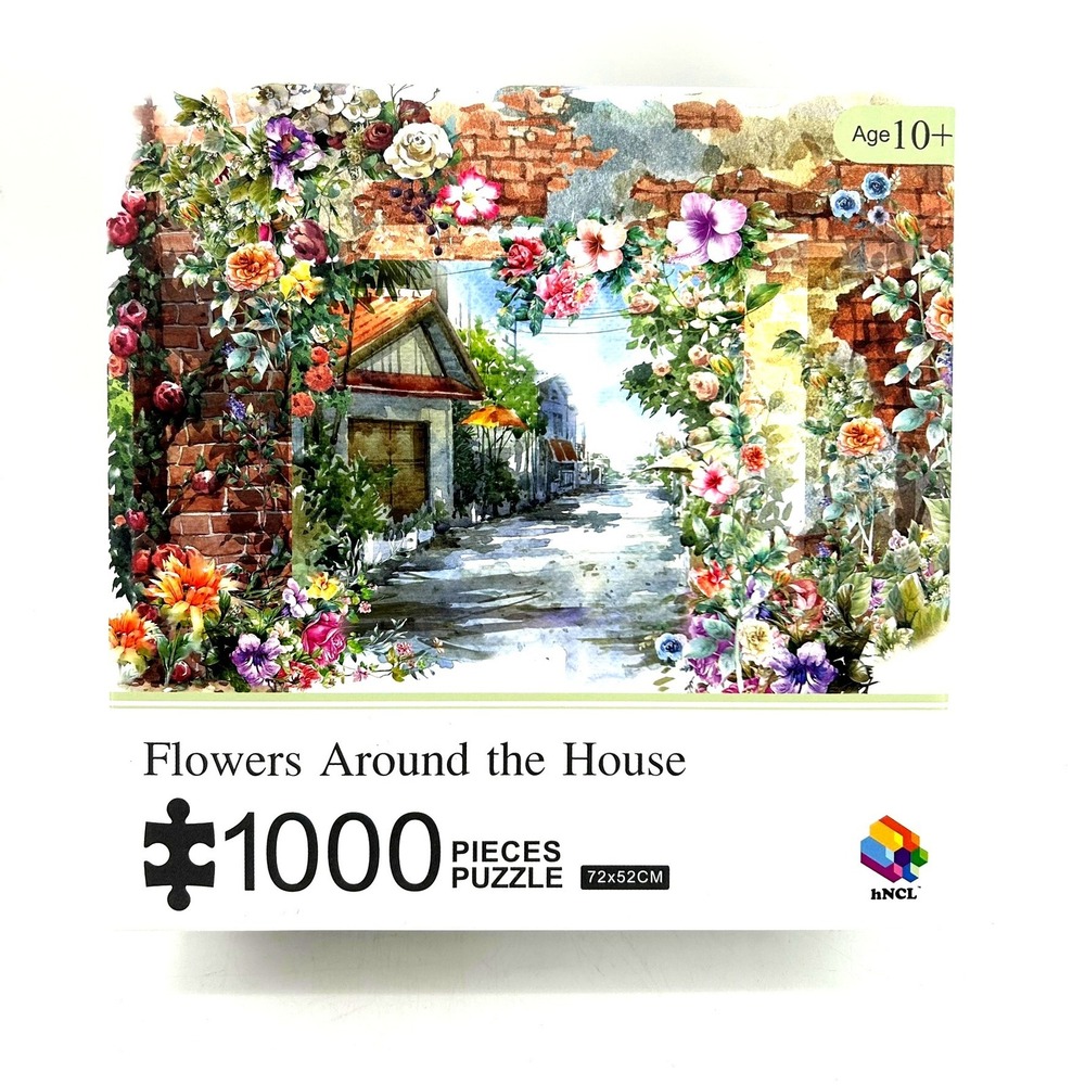 hNCL Flowers Around the House 1000 Piece Jigsaw Puzzle 72x52cm Watercolor Art